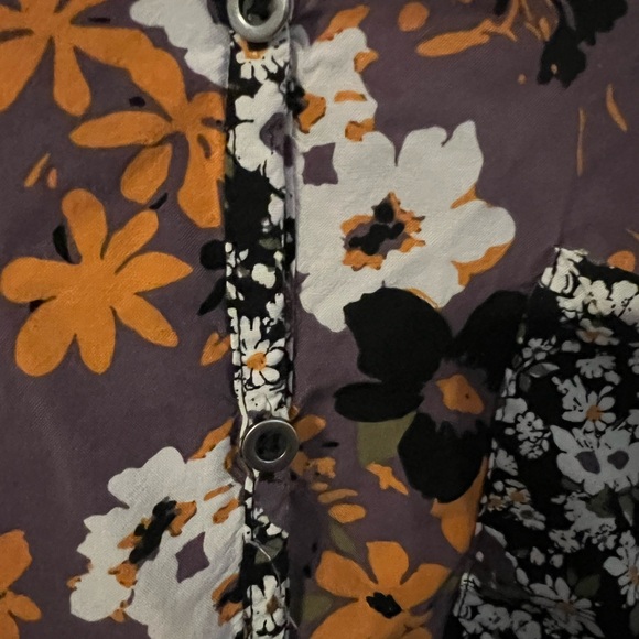 Woman Within Asymmetrical Long Sleeve Blouse White and Orange - Picture 6 of 6